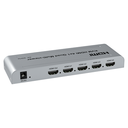 ArgoX 4K 30Hz KVM HDMI 4x1 Quad Multi-Viewer Seamless Switcher Ultra HD Support IR Remote Control, Compatible with USB 2.0, 1-Way Mouse & Keyboard, PCM2 Audio Format, USB Supports Windows, Linux, macOS, Android | HDSW4-V3