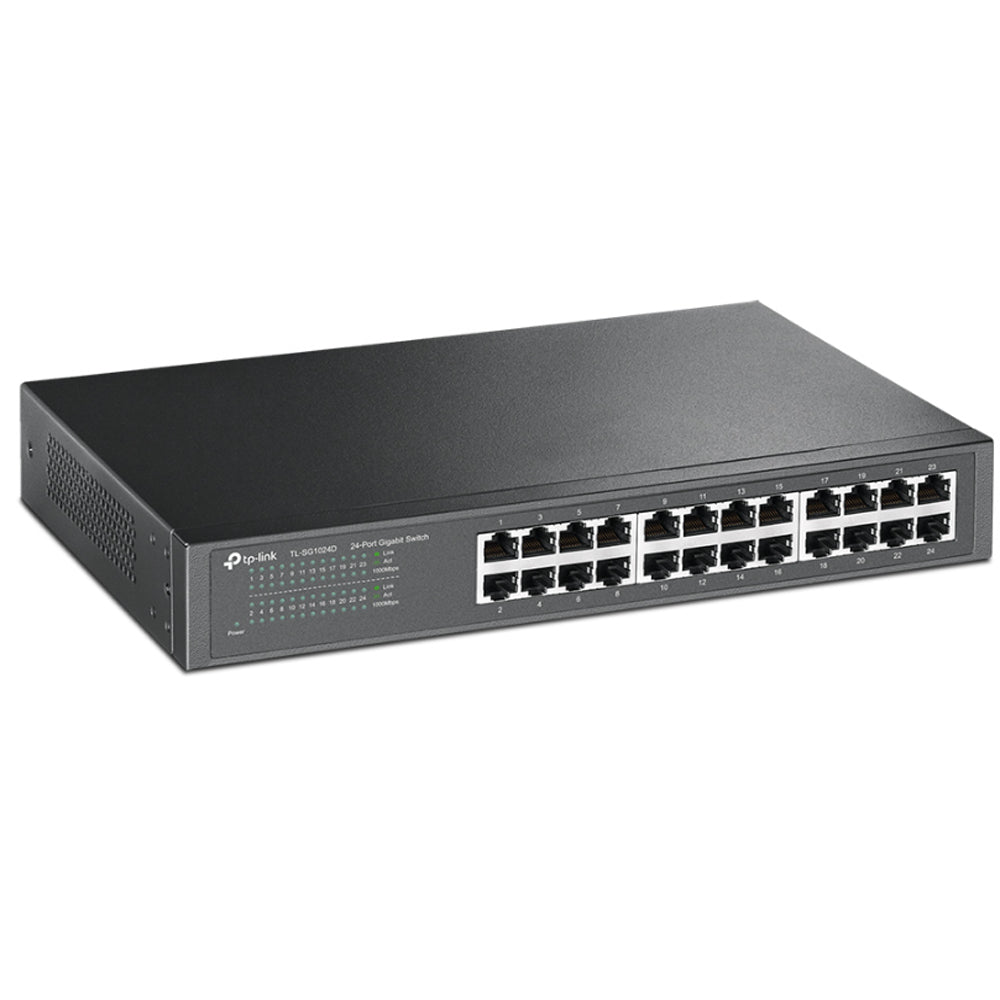 TP-Link 24 Port Gigabit Desktop / Rackmount Easy SMART Network Switch Fast Ethernet RJ45 Hub 10/100/1000Mbps Fanless Rack-Mountable Design with Auto-Negotiation Auto-MDI/MDIX Web Based UI User Interface | TL-SG1024DE, TL-SG1024D, TL-SG1024