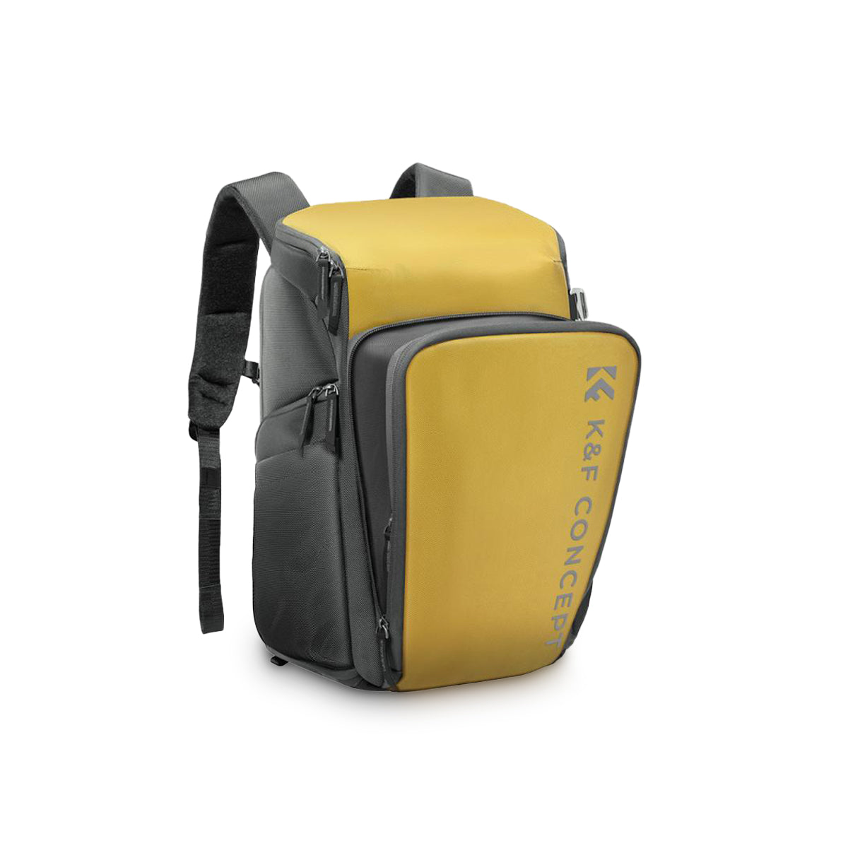 K&F Concept Camera Alpha Backpack Air 25L  with 16" Computer Compartment, Top & Side Access, Internal Support Fibers Bars and Raincover for Videography & Photography (Yellow, Grey, Black) | KF13-128 KF13-128V3 KF13-128V4