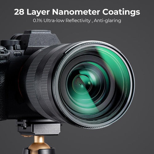 K&F Concept Nano-X Series Ultra Low Reflection Premium Optical Camera Lens UV Filter Water and Dust Proof UHD MRC 28-Layer Nano-Coated for Photography 37mm, 40.5mm, 43mm, 46mm, 49mm, 52mm, 55mm, 58mm, 62mm, 67mm, 72mm, 77mm, 82mm, 95mm