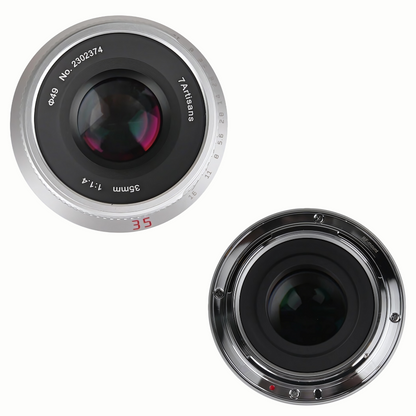 7Artisans 35mm F/1.4 APS-C Format Canon RF Mount Compact Portrait Prime Lens MF Manual Focus for Mirrorless Cameras | Silver, Black