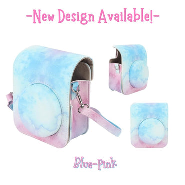 [CLEARANCE] Pikxi BMP12 Fujifilm Instax Mini 12 PU Leather Soft Silicone Protective Camera Case Bag with Shoulder Strap (Lilac Purple)