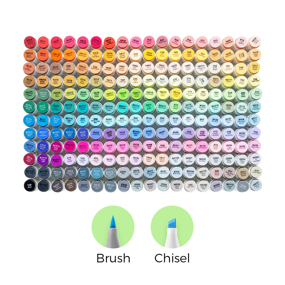 Ohuhu Honolulu Series Alcohol-Based 216 + 1 Vibrant Colors with Colorless Blender