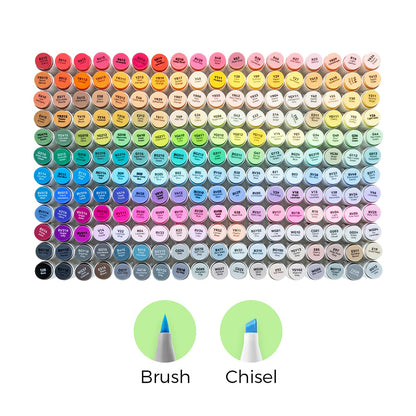 Ohuhu Honolulu Series Alcohol-Based 216 + 1 Vibrant Colors with Colorless Blender