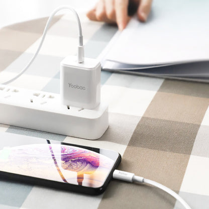 [CLEARANCE] YOOBAO YB-415 36W 1M PD Fast Charging Cable USB Type-C to Lightning - White