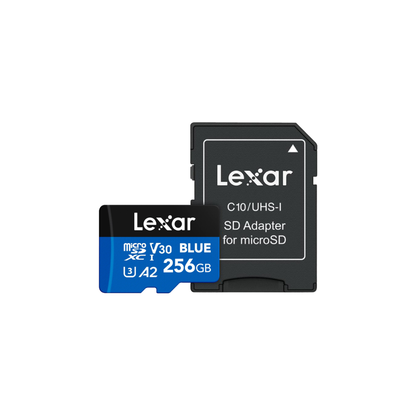 Lexar BLUE microSDXC UHS-I V30 A2 U3 Class 10 Memory Card - 160MB/s Read Speed | 256GB / 512GB / 1TB