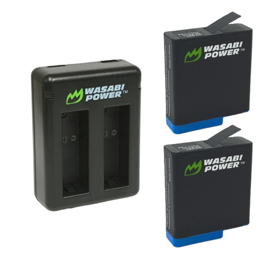 Wasabi Power (2-Pack) GoPro HERO 8, 7, 6, 5, and 2018 Model Action Camera Battery with Dual Charger and USB-A to Micro USB Charging Cable