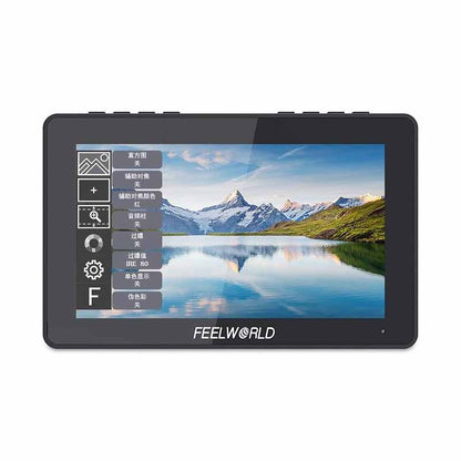 FEELWORLD F5 PRO V4 PROX 6 / 5.5 Inches Camera Field Monitor 3D LUT 450 / 1600-nit Full-HD IPS LCD Touch Screen Display Panel with 4K UHD HDMI Input & Output Loop, L-Series Battery Plate, Cold Shoe Tilt Arm for DSLR, SLR, Mirrorless Camera