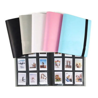 Pikxi 360 Pockets Solid Colors Mini Film Photo Album with Elastic Loop for Fujifilm Instax Mini Instant Camera - Blue