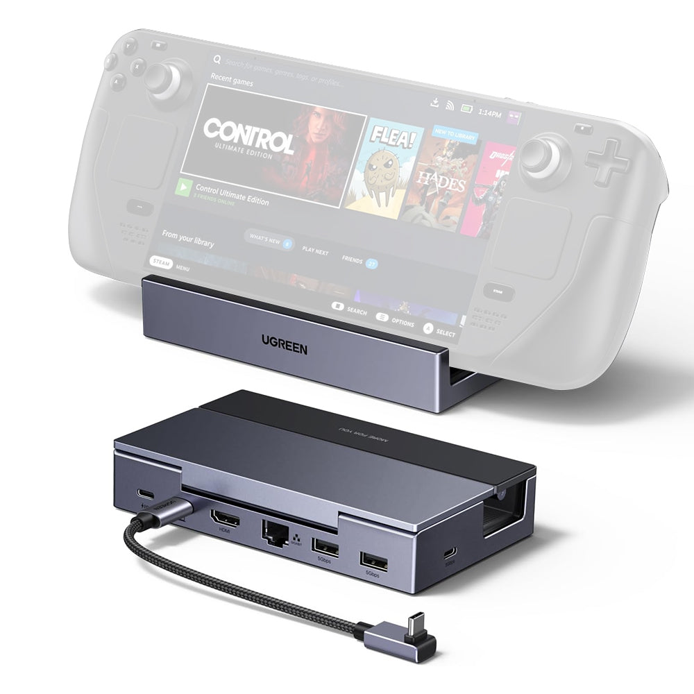 UGREEN 6-in-1 Steam Deck USB-C Docking Station with 4K 120Hz HDMI, 100W PD & Gigabit Ethernet