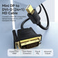 Vention 1 Meter Mini Display Port Male to DVI-D (24+1) Male Gold Plated HD Cable with 1080p 60Hz, Tinned Copper Conductor and 32AWG for Projectors, Laptops, TV's Computer Display Monitor | HFFBF