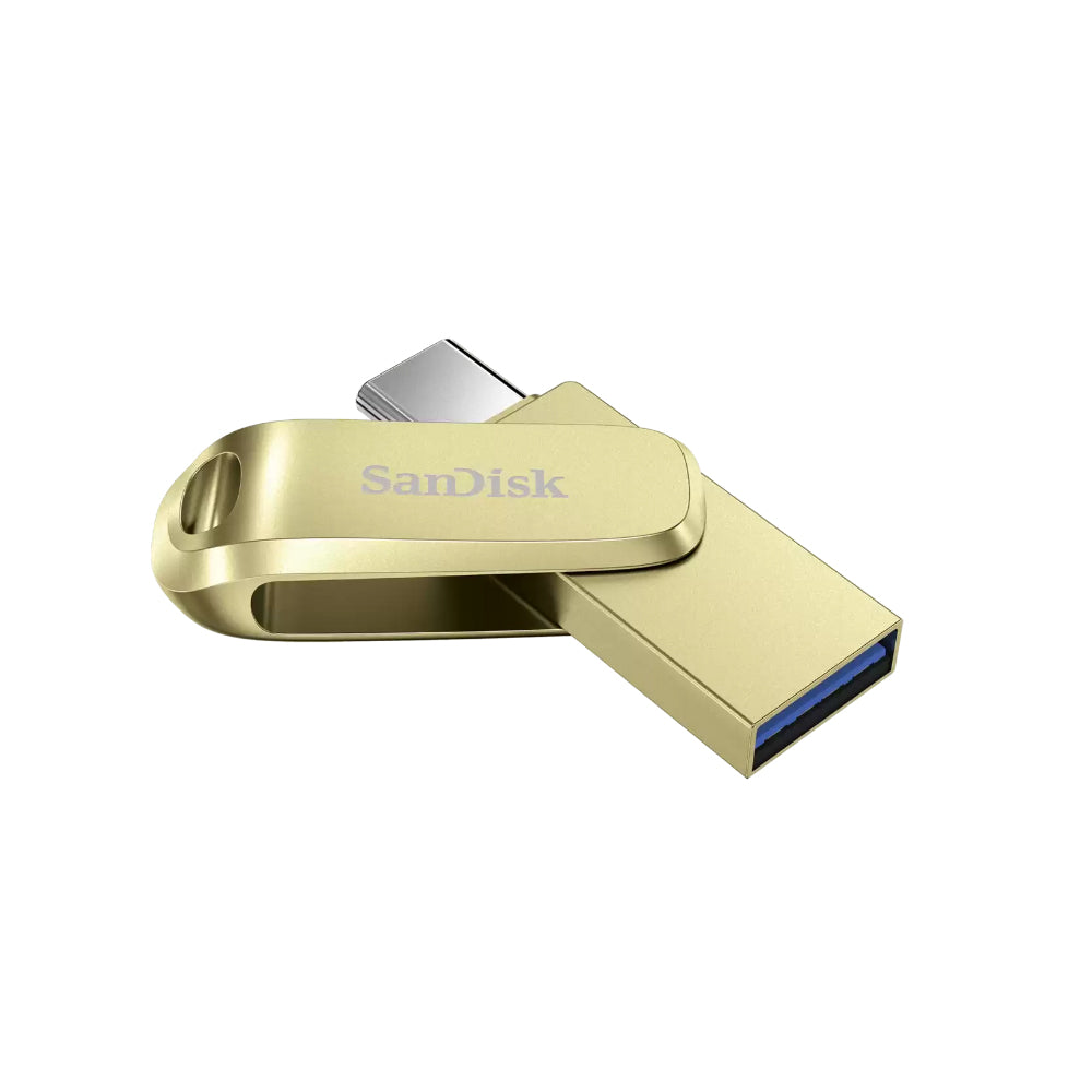 SanDisk Ultra Dual Drive Luxe 32GB 64GB 128GB 256GB USB A 3.2 Gen 1 to Type-C OTG Flash Drive with 400MB/s Read Speed and SanDisk Memory App Support | Silver, Gold