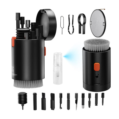 K&F Concept 25-in-1 Portable Cleaning Tool Kit with Compact Storage Design for Cameras, Lenses, Keyboards, Laptop, Computers, Monitors, Smartphones, Tablets, Headphones, Earbuds, Earphones, Electronics, and Mobile Devices