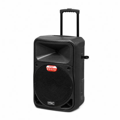 KONZERT PANALO 12 Portable Trolley Speaker 350W 12" Active Speaker and 2 Wireless Microphone Kit