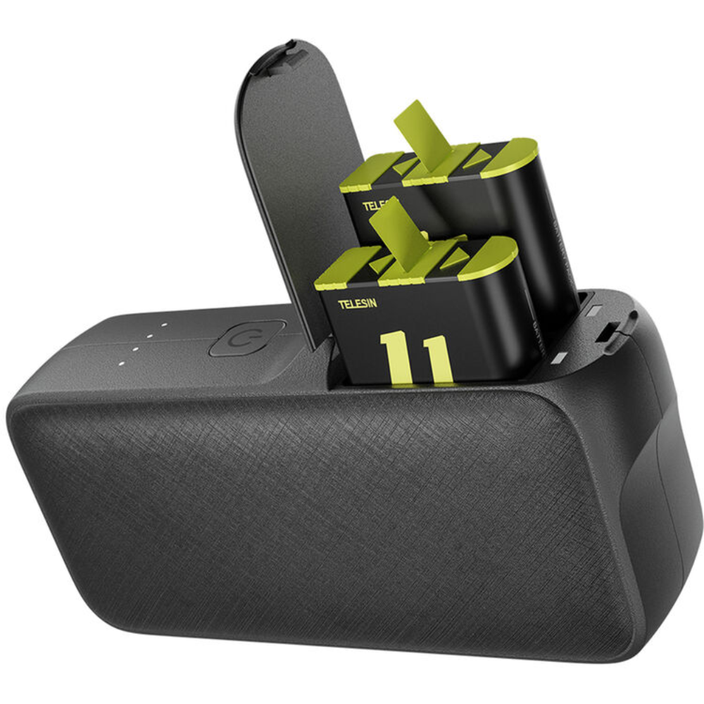 TELESIN 3-Port Storage Charging Case Power Bank for GoPro HERO11/10/9/8/7/6/5 Batteries