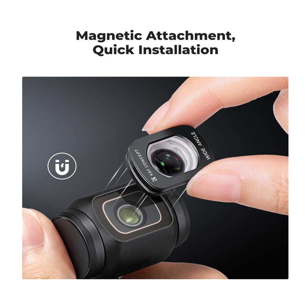 K&F Concept DJI Osmo Pocket 3 Magnetic 112° Wide-Angle Lens Filter with Camera Screen Protector - Made with Multi-Coated Optical Glass & Ultra-thin Aluminum Frame