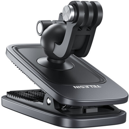 TELESIN Backpack Clip Mount for Action Cameras with 360° Ball Head and Mounting Buckle