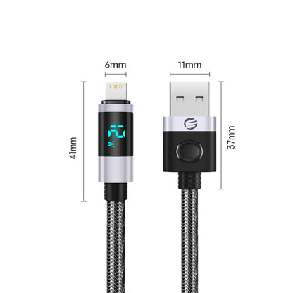 [CLEARANCE] ORICO 2 Meters LDC2L Series USB Type-C Male to Lightning Male Data and Charging Nylon Braided Cable with PD 29W, 480Mbps Transfer Rate with LED Display and E Marker Chip for Smartphone - Black