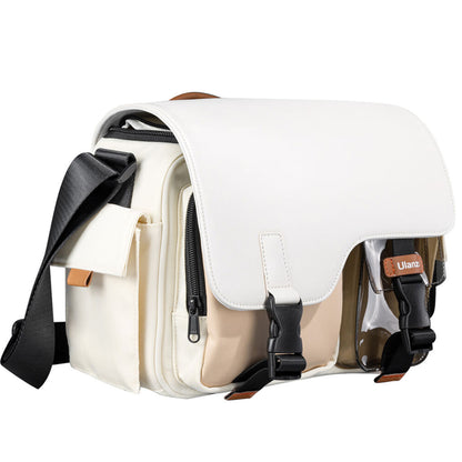Ulanzi MS12 Messenger Sling Bag for DSLR Mirrorless Cameras, Drones and Accessories with Water Resistant Material, Multiple Pockets and Padded Dividers | Black, Beige
