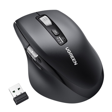 UGREEN Multi-Mode Wireless Mouse w/ Bluetooth 5.4, 2.4GHz USB Receiver, 5000 DPI, Side Scroll | M751