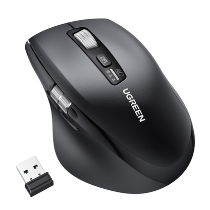 UGREEN Multi-Mode Wireless Mouse w/ Bluetooth 5.4, 2.4GHz USB Receiver, 5000 DPI, Side Scroll | M751