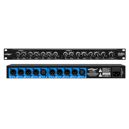 Konzert KXW-302.2 Professional Mono Stereo Crossover with XLR Inpus/Outputs, Low-Frequency Subwoofer, 40Hz High Pass Filter Channel and Reverse Switches