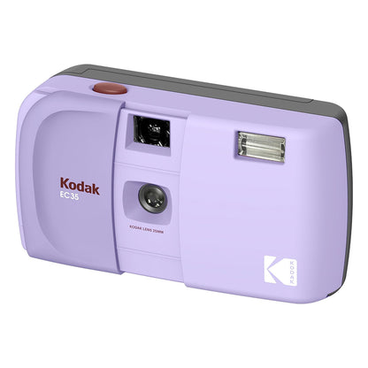 KODAK EC35 35mm Reusable Point & Shoot Film Camera with 25mm Wide-Angle Lens & Built-in Flash