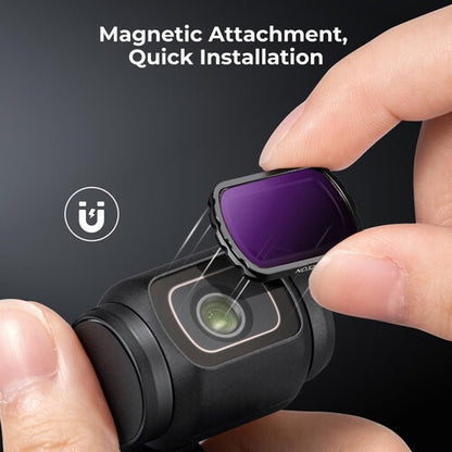 K&F Concept Nano-X Series Set DJI Osmo Pocket 3 HD Optical Glass Neutral Density & ND Polarizing Lens Filters with Magnetic Frame and Multi-Layer Nano Coating - Hybrid ND8/PL+ND16/PL+ND32/PL+ND64/PL or ND4+ND8+ND16+ND32