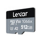 Lexar Professional 512GB Silver Series 1066x MicroSDXC UHS-I V30 A2 U3 Class 10 Micro SD Card with 4K UHD Video Recording, Max 160MB/s Read, 120MB/s Write Speeds with MicroSD Card Adapter for Cameras and Android Devices