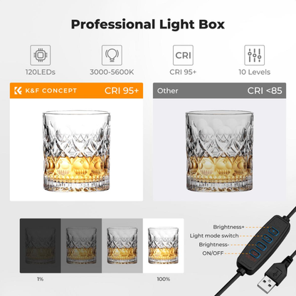 K&F Concept 30cm Professional Photo Light Box w/ 6 PVC Backdrops