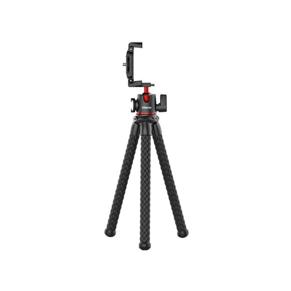 Ulanzi MT-33 Flexible Octopus Tripod with Double Cold Shoe Ball Head C-Clamp with Max 2kg / 11.8" Weight and Height, ABS + TPR Rubber Legs and 2.36" to 3.33" Smartphone Size Compatibility for Vlog Vlogging, Interviews, Content Creation