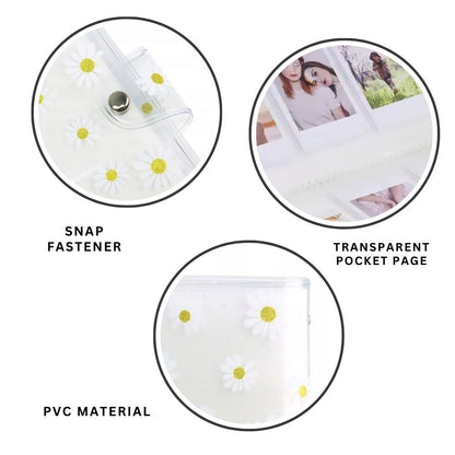 [CLEARANCE] Pikxi 96 Pockets Flowers Style Photo Album with Slip On Latch Cover for Fujifilm Instax Mini Instant Camera - Yellow Daisy