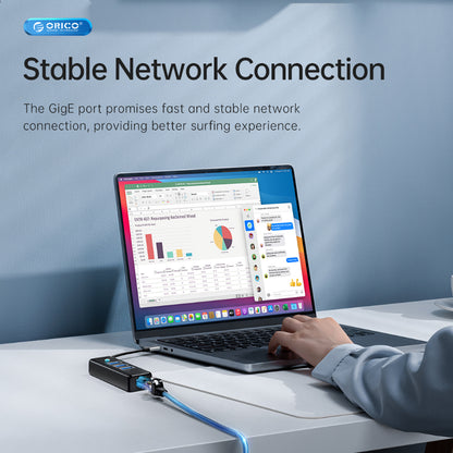 [CLEARANCE] ORICO 4 Port USB 3.0 Type C Data Hub with 5Gbps USB-C 3.0 Input, 2.5Gbps Ethernet, 5Gbps USB-A 3.0 Output for Windows 8/10, macOS, Linux | PW3UR25-C3-015