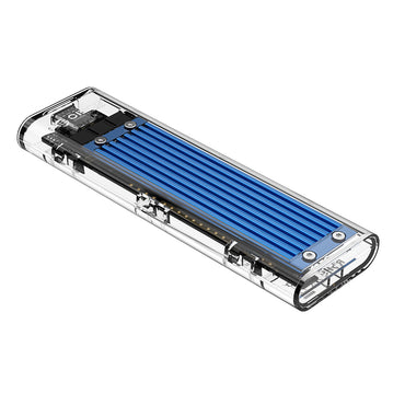 ORICO M.2 NVME / SATA SSD Enclosure 10Gbps USB 3.1 Type-C Solid State Drive Aluminum + Transparent Case with Data Cable, Thermal Silicone Pad & 2TB Storage Support for PCs, Computer Desktops & Laptops (Windows, MacOS & Linux)