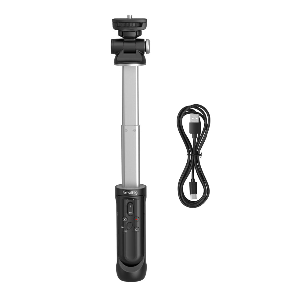 SmallRig SR-RG1 Extendable Wireless Shooting Grip Selfie Stick Tripod with Bluetooth Remote Control, 360 & 180 Degree Pan and Tilt and 1.5kg Load Capacity for Select Sony & Canon Mirrorless Cameras 3326