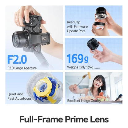 TTArtisan AF 40mm F2 Full Frame Autofocus Prime Lens for Leica L-Mount Cameras