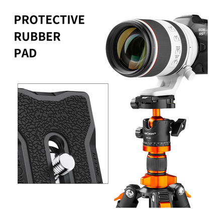 K&F Concept 2-Pack QR Quick Release Aluminum Alloy Mounting Plate with 1/4" Screw and Rubberized Surface for Arca Swiss Camera Tripod Ball Head | KF31-030 KF31-031