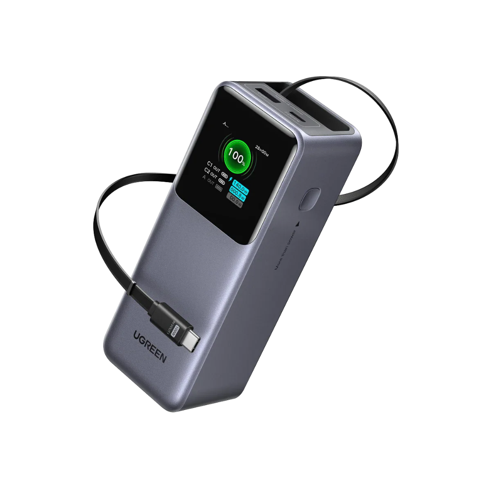 UGREEN Nexode 20000mAh 165W Power Bank w/ Retractable USB-C Cable