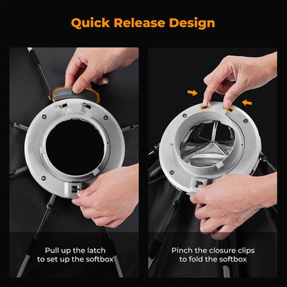 K&F Concept 65/90cm Quick Release Octagon Softbox, Bowens Mount, Dual Diffusers | OS2-65/OS2-90