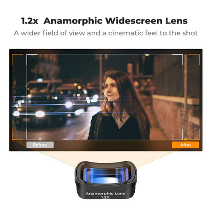 K&F Concept 1.2x Wide DJI Osmo Pocket 3 Amorphic Cinematic Magnetic Lens Filter with Waterproof Anti-Scratch Coating, Blue Streak Effect and AGC Optical Glass
