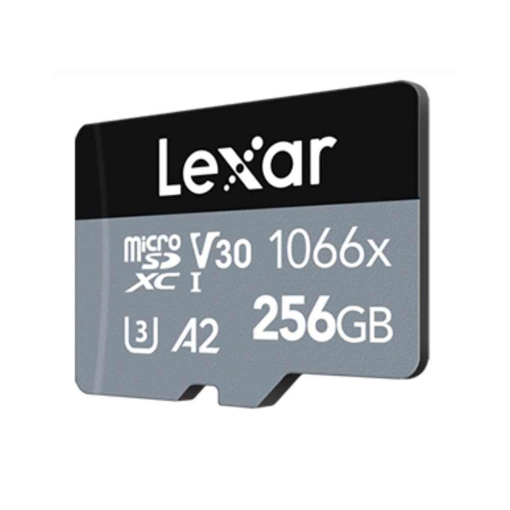 Lexar Professional 256GB 128GB 64GB Silver Series 1066x MicroSDXC UHS-I V30 A2 U3 Class 10 Micro SD Card with 4K UHD Video Recording, Max 160MB/s Read with MicroSD Card Adapter for Cameras and Android Devices