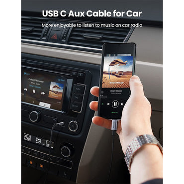 UGREEN 1 Meter USB C to 3.5mm Jack Male to Male Braided Aux Audio Adapter Cable for PC, Laptop, Tablet, Phone, Amplifier, Speaker, Car Stereo, etc. | 20192