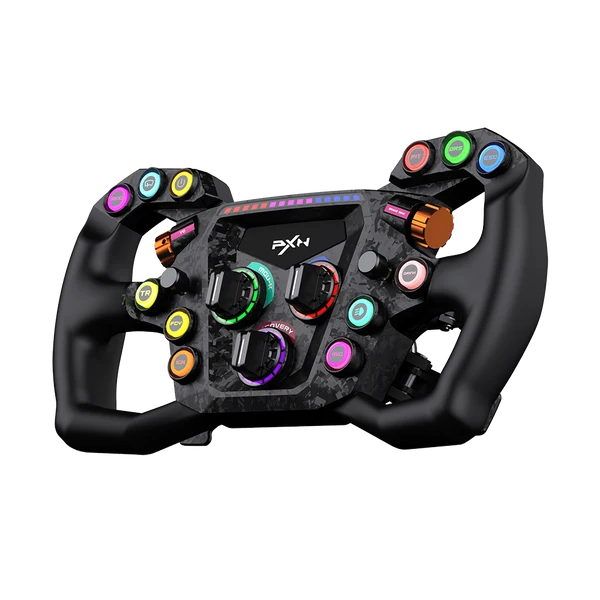 PXN GT ONE 300mm GT Sim Racing Steering Wheel 78 Controls Carbon Fiber Paddles 15-LED RPM USB Cable