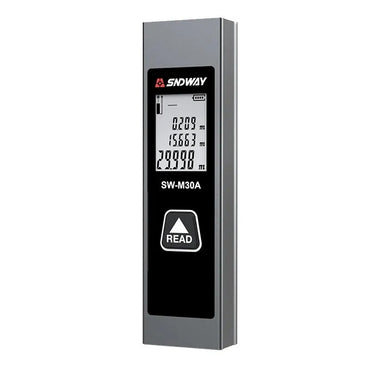 SNDWAY Mini Rechargeable Laser Distance Meter with 30 Meters Measurement Range, Class II Smart Laser, LCD Display and Self Calibration for Industrial & Home Improvements | SW-M30