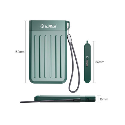 [CLEARANCE] ORICO M25U3 2.5 inch SATA to USB 3.0 Micro-B Hard Drive Enclosure Tool-Free with Micro-B to USB-A Data Cable, 5Gbps Fast Data Transmission Rate, 4TB Max. Supported Capacity, No Extra Power Needed for Windows, macOS, Linux