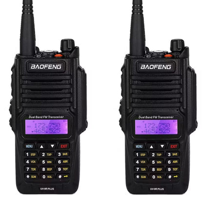 BaoFeng UV-9R PLUS (Single & Set of 2/3/4) Walkie-Talkie Dual-Band VHF/UHF Transceiver 8W PC Programmable Two-Way Radio with 128 Store Channels, 136-174/400-520MHz Frequency Range, 9km Talking Range, Clear Voice Output, IP67 Waterproof