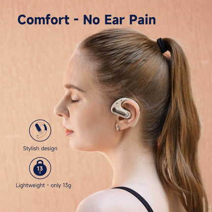 [CLEARANCE] OpenRock Pro True Wireless Air Conduction Bluetooth 5.2 Sports Earbuds with 48 Hours of Battery Life, Noise Cancelling Microphone, Button Controls, Sweat and Dust Resistance, Open Ear Hook Type Earphone Design | Black