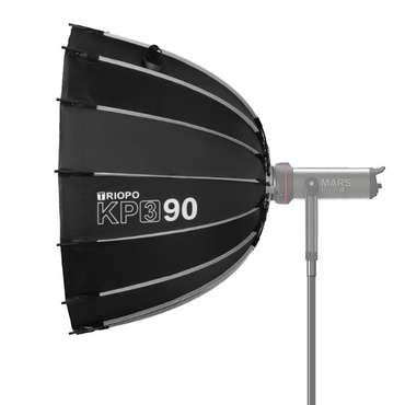 Triopo KP3 90cm Parabolic Hexadecagon Deep Softbox (59cm Depth) with Silver Reflector, Diffuser, Honeycomb Grid, Detachable Standard Bowens Mount & Carrying Bag for Professional Photography, Videography, Livestreaming and Studio Lighting