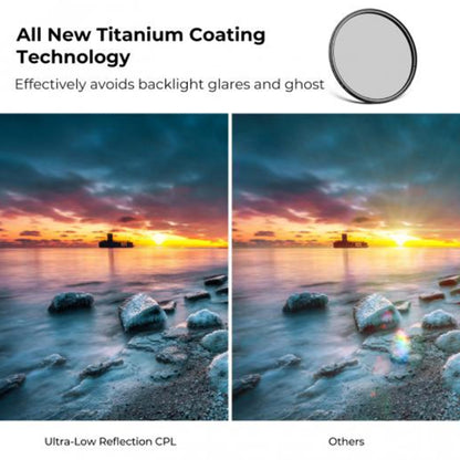 [CLEARANCE] K&F Concept Nano-X Series CPL 0.1% Ultra-Low Reflection Circular Polarizer Lens Filter with Multi-Coated Optical Glass and Ultra-Thin Aluminum Frame for Mirrorless and DSLR Camera Photography