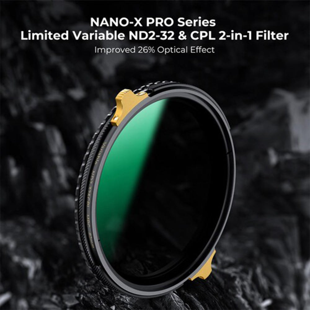 K&F Concept NANO-X CPL & ND2-32 (1-5 Stops) Ultra-Thin Brass Ring High-Definition Optical Glass Multi-Coated Lens Filter with Circular Polarizer & Variable Neutral Density Filter Function, Waterproof & Scratch Protection for Camera Lenses